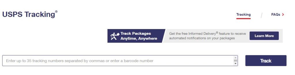 USPS Tracking Number